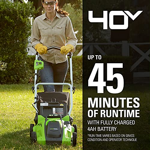 Greenworks 40V 16" Cordless Electric Lawn Mower, 4.0Ah Battery and Charger Included - Image 9