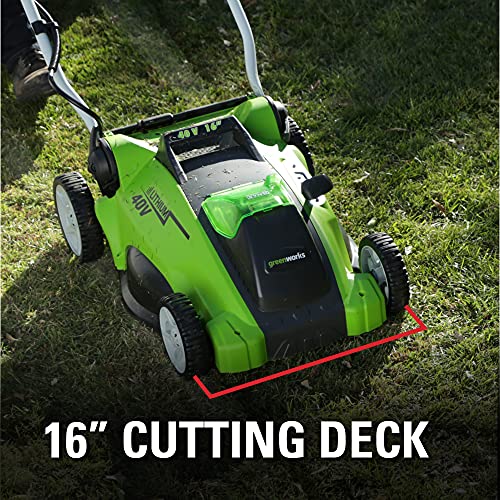 Greenworks 40V 16" Cordless Electric Lawn Mower, 4.0Ah Battery and Charger Included - Image 5